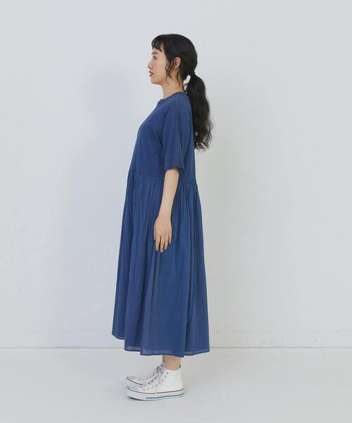 conges payes ADIEU TRISTESSE(コンジェ ペイエ アデュートリステス)の「2重布帛ドルマンスリーブワンピース(ワンピース・レディース・ブルー/ブラック/ミント・FREE)」の9枚目の写真