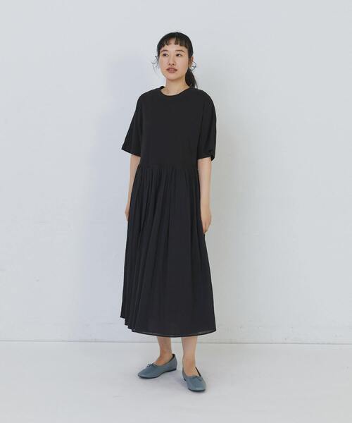 conges payes ADIEU TRISTESSE(コンジェ ペイエ アデュートリステス)の「2重布帛ドルマンスリーブワンピース(ワンピース・レディース・ブルー/ブラック/ミント・FREE)」の11枚目の写真