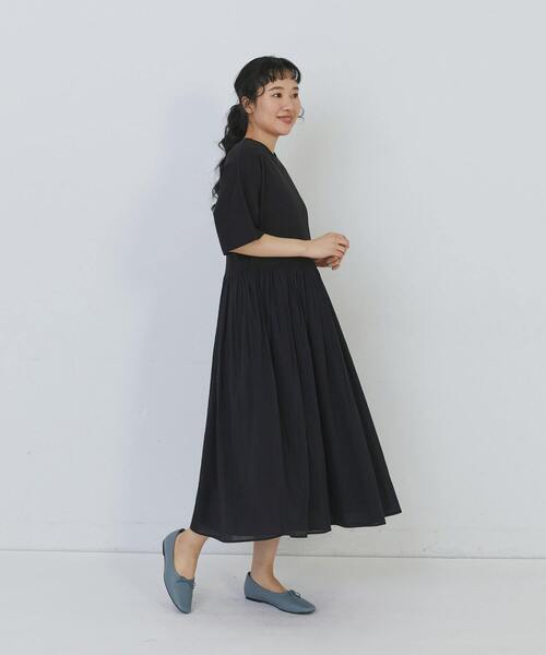 conges payes ADIEU TRISTESSE(コンジェ ペイエ アデュートリステス)の「2重布帛ドルマンスリーブワンピース(ワンピース・レディース・ブルー/ブラック/ミント・FREE)」の12枚目の写真