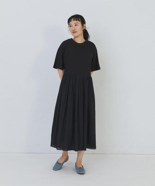 conges payes ADIEU TRISTESSE(コンジェ ペイエ アデュートリステス)の「2重布帛ドルマンスリーブワンピース(ワンピース・レディース・ブルー/ブラック/ミント・FREE)」の14枚目の写真
