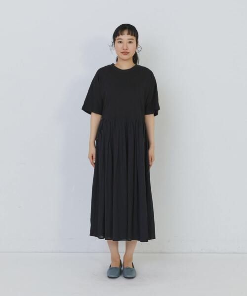conges payes ADIEU TRISTESSE(コンジェ ペイエ アデュートリステス)の「2重布帛ドルマンスリーブワンピース(ワンピース・レディース・ブルー/ブラック/ミント・FREE)」の15枚目の写真