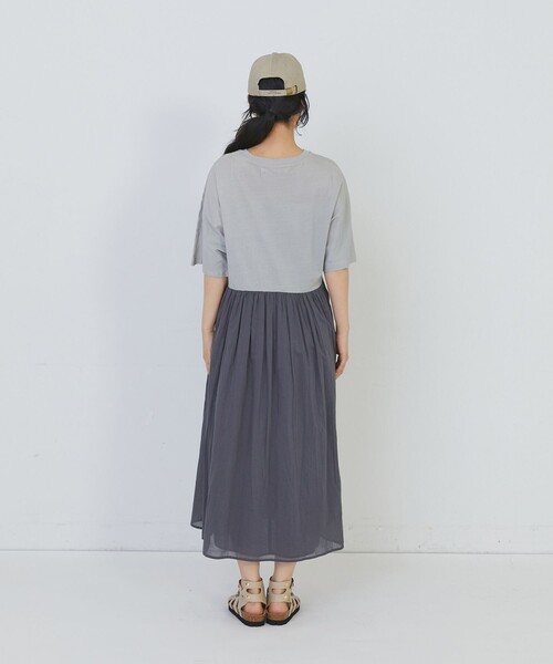 conges payes ADIEU TRISTESSE(コンジェ ペイエ アデュートリステス)の「2重布帛ドルマンスリーブワンピース(ワンピース・レディース・ブルー/ブラック/ミント・FREE)」の8枚目の写真