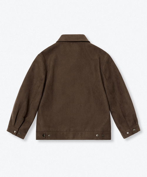 MUSINSA STANDARD KIDS（ムシンサスタンダードキッズ）の「シンセティックスエードワークジャケット[ブラウン]（ブルゾン・レディース・その他・130/140/120/150/110/160）」の4枚目の写真