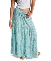ROXY | ROXY ウィメンズ AFTER HOURS CRINCKLE MAXI SKIR スカート 【2026年春夏モデル】/ロキシーウエストゴム総柄スカート(スカート)