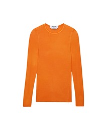 ライトジャージー リブロングスリーブトップ