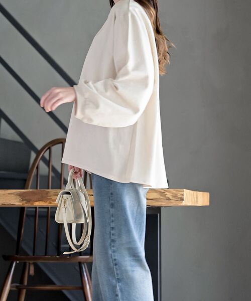 rps（アールピーエス）の「気球キャット刺繍ミニ裏毛プルオーバー（スウェット・レディース・杢グレー/アイボリー/ネイビー・フリー）」の5枚目の写真