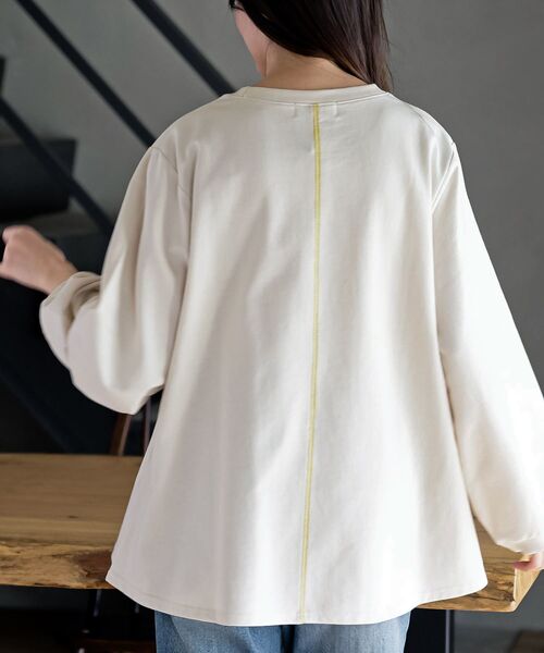 rps（アールピーエス）の「気球キャット刺繍ミニ裏毛プルオーバー（スウェット・レディース・杢グレー/アイボリー/ネイビー・フリー）」の9枚目の写真