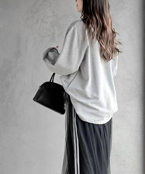 rps（アールピーエス）の「気球キャット刺繍ミニ裏毛プルオーバー（スウェット・レディース・杢グレー/アイボリー/ネイビー・フリー）」の13枚目の写真