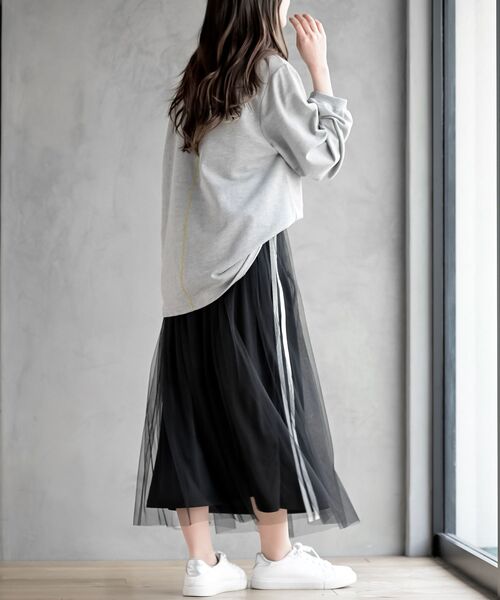 rps（アールピーエス）の「気球キャット刺繍ミニ裏毛プルオーバー（スウェット・レディース・杢グレー/アイボリー/ネイビー・フリー）」の14枚目の写真