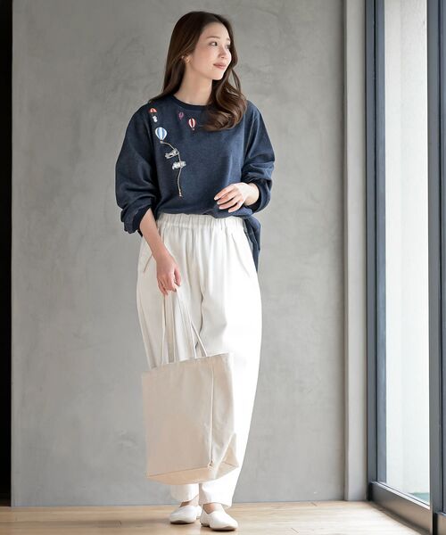 rps（アールピーエス）の「気球キャット刺繍ミニ裏毛プルオーバー（スウェット・レディース・杢グレー/アイボリー/ネイビー・フリー）」の20枚目の写真