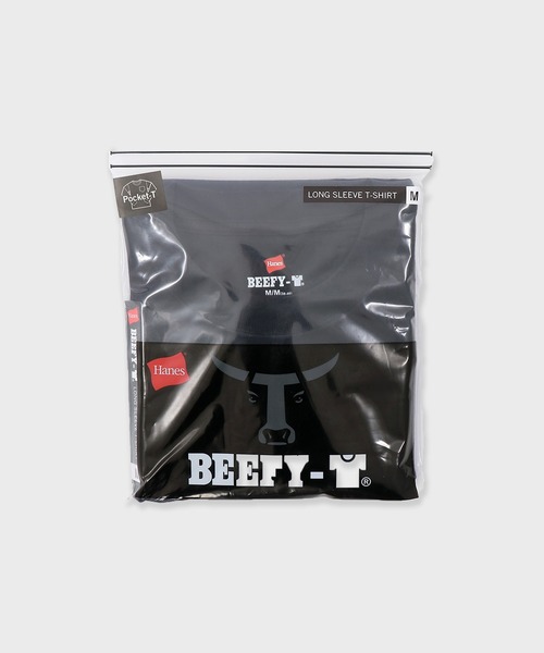HANES(ヘインズ)の「Hanes 1P L/S POCKET TEE BEEFY-T / H5196 秋服 冬服(Tシャツ/カットソー・メンズ・ブラック/ネイビー・M/L/XL)」の3枚目の写真