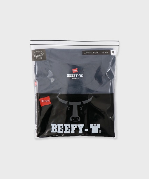 HANES(ヘインズ)の「Hanes 1P L/S POCKET TEE BEEFY-T / H5196 秋服 冬服(Tシャツ/カットソー・メンズ・ブラック/ネイビー・M/L/XL)」の4枚目の写真