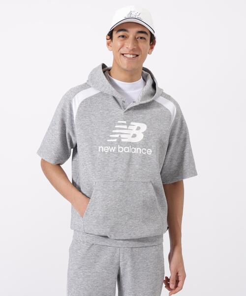 New Balance Golf(ニューバランスゴルフ)の「【new balance golf】ハーフスリーブ スウェット プルオーバー フーディー (MENS)(スウェット・メンズ・グレー/ホワイト・LARGE/X-LARGE/XX-LARGE/MEDIUM)」の1枚目の写真