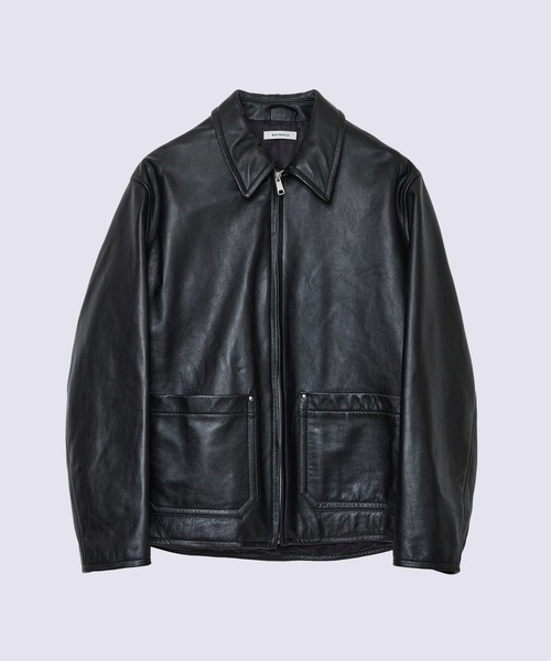 MATSUFUJI ノーカラージップアップブルゾン MATSUFUJI/マツフジ】Cow Leather R's Jacket（その他アウター