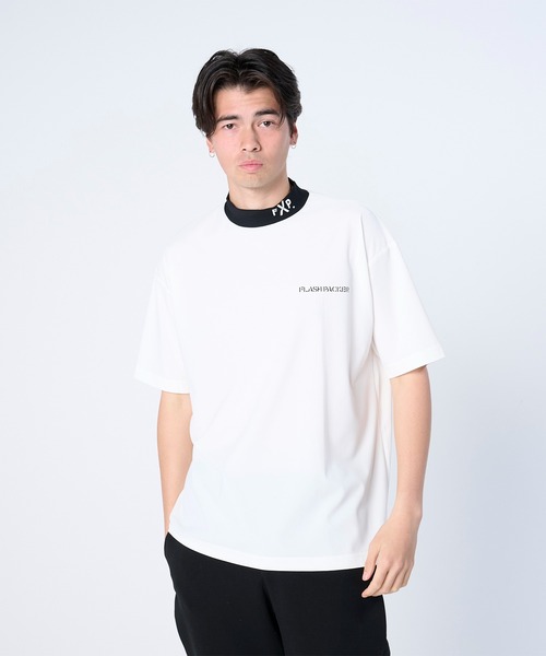 FLASH PACKER(フラッシュパッカー)の「FLASH PACKER フラッシュパッカー / リラックスシルエット スーパードライストレッチ モックネック半袖Tシャツ // XDMT-MK(Tシャツ/カットソー・メンズ・ブラック/ブラウン/ホワイト・MEDIUM/X-LARGE/LARGE)」の2枚目の写真