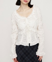 SLY（スライ）の「RIBBON FRILL BL リボンフリルブラウス 春服（シャツ/ブラウス）」