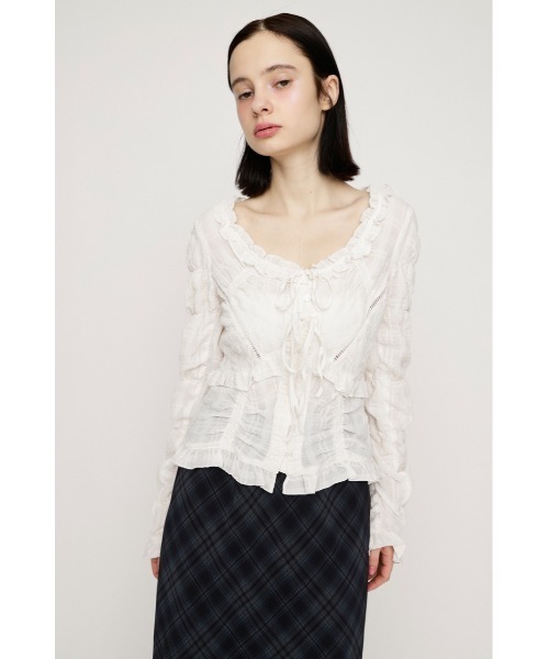 SLY(スライ)の「RIBBON FRILL BL リボンフリルブラウス 春服(シャツ/ブラウス・レディース・ライトイエロー/ブラック/ホワイト/ブラウン・FREE)」の11枚目の写真