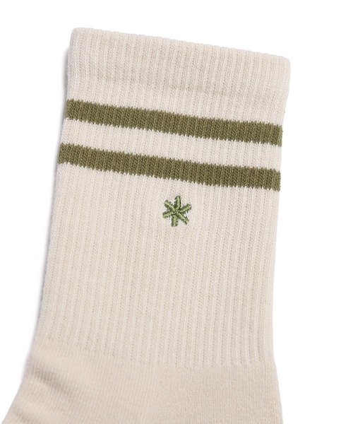 Snow Peak(スノーピーク)の「Snow Peak / Asterisk Crew Socks アスタリスククルーソックス 海外限定(ソックス/靴下・メンズ・ナチュラル/ダークネイビー/グレー・24/26)」の5枚目の写真