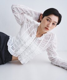 CODE A（コードエー）の「dobby ruffle blouse（シャツ/ブラウス）」