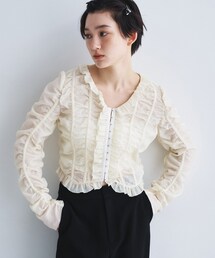 CODE A（コードエー）の「dobby ruffle blouse（シャツ/ブラウス）」