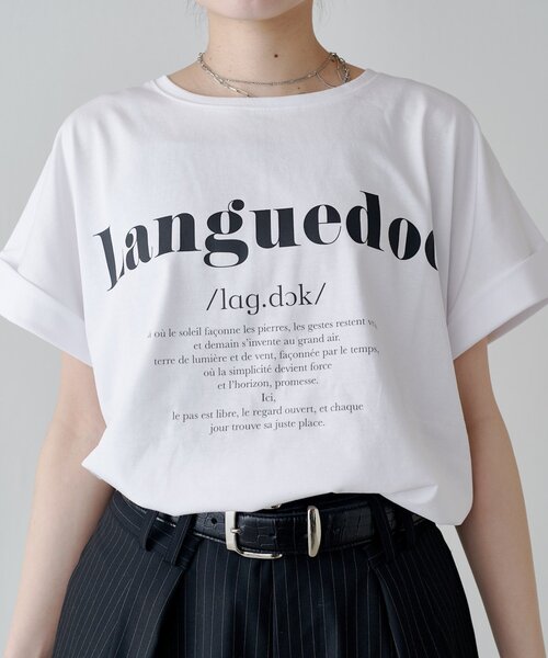 Lui's(ルイス)の「UVカット / 接触冷感ロゴT(Tシャツ/カットソー・レディース・オフホワイト/ブラック/イエロー・FREE)」の10枚目の写真