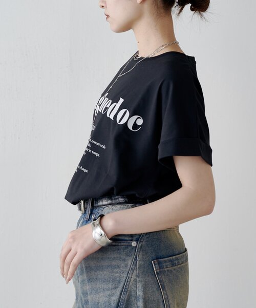 Lui's(ルイス)の「UVカット / 接触冷感ロゴT(Tシャツ/カットソー・レディース・オフホワイト/ブラック/イエロー・FREE)」の14枚目の写真