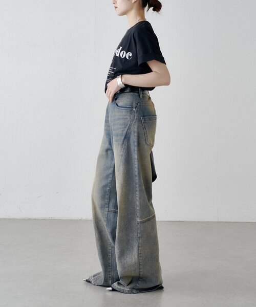 Lui's(ルイス)の「UVカット / 接触冷感ロゴT(Tシャツ/カットソー・レディース・オフホワイト/ブラック/イエロー・FREE)」の17枚目の写真