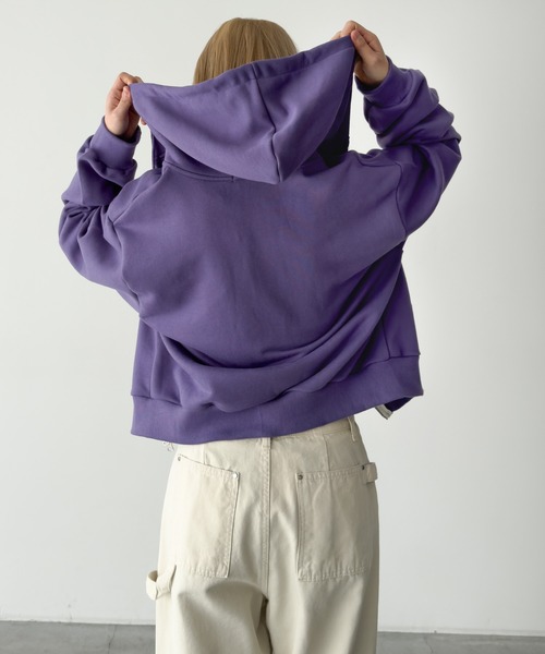 CANAL JEAN(キャナルジーン)の「Lakey Park ZIPUP裏毛パーカー(パーカー・レディース・グレー/パープル・ONE SIZE)」の6枚目の写真