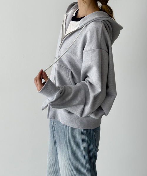 CANAL JEAN(キャナルジーン)の「Lakey Park ZIPUP裏毛パーカー(パーカー・レディース・グレー/パープル・ONE SIZE)」の8枚目の写真