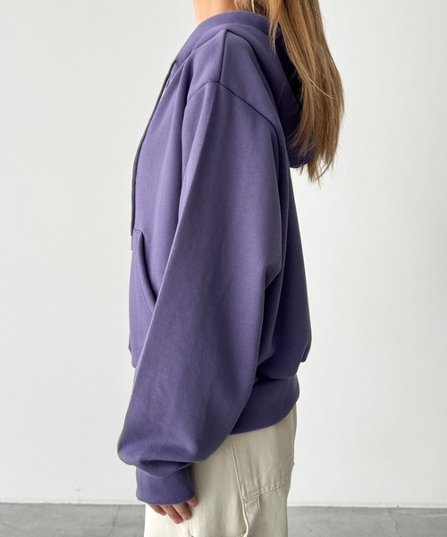 CANAL JEAN(キャナルジーン)の「Lakey Park ZIPUP裏毛パーカー(パーカー・レディース・グレー/パープル・ONE SIZE)」の12枚目の写真