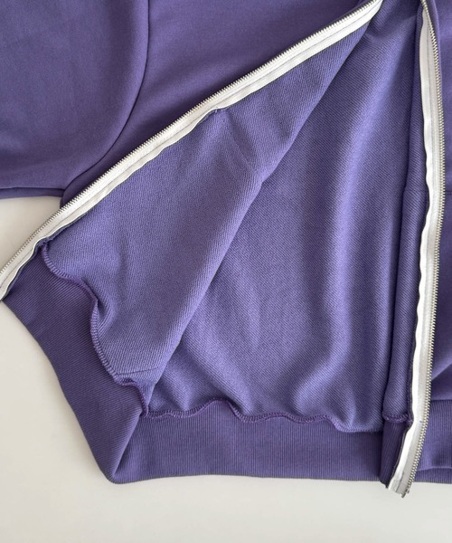 CANAL JEAN(キャナルジーン)の「Lakey Park ZIPUP裏毛パーカー(パーカー・レディース・グレー/パープル・ONE SIZE)」の3枚目の写真