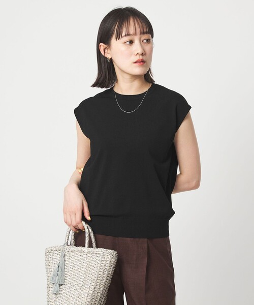 フレンチスリーブ ニット ウォッシャブル 接触冷感 UVカット（ニット