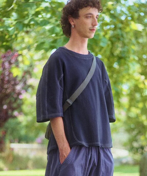 WISM(ウィズム)の「subtlebody / サトルボディ Pebble T-Shirt (Knit)(Tシャツ/カットソー・メンズ・ホワイト/ネイビー・MEDIUM/LARGE)」の2枚目の写真