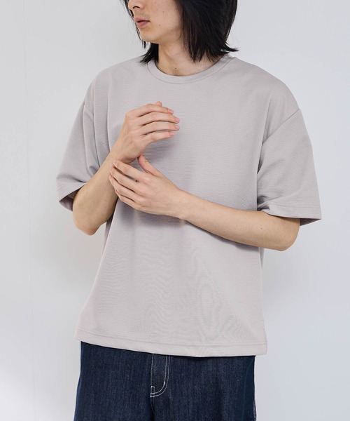 URBAN COLLECTION(アーバンコレクション)の「【URBANCOLLECTION/アーバンコレクション】リップル テーパードシルエット クルーネック 半袖Tシャツ 吸水速乾(Tシャツ/カットソー・メンズ・ベージュ/グレー/ブラック/グリーン/ホワイト・XL/L/M/S)」の9枚目の写真