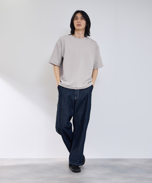 URBAN COLLECTION(アーバンコレクション)の「【URBANCOLLECTION/アーバンコレクション】リップル テーパードシルエット クルーネック 半袖Tシャツ 吸水速乾(Tシャツ/カットソー・メンズ・ベージュ/グレー/ブラック/グリーン/ホワイト・XL/L/M/S)」の10枚目の写真
