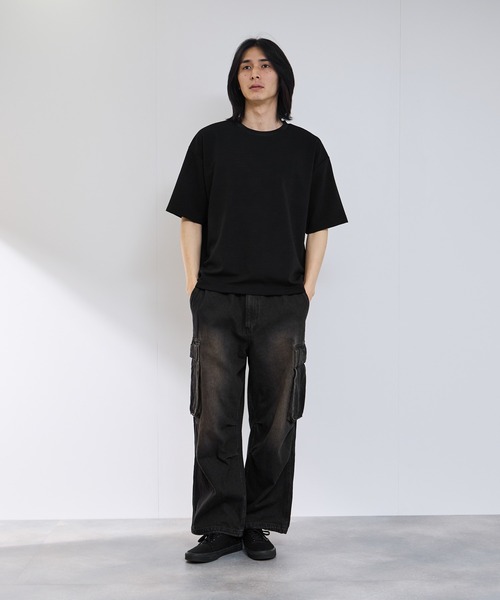 URBAN COLLECTION(アーバンコレクション)の「【URBANCOLLECTION/アーバンコレクション】リップル テーパードシルエット クルーネック 半袖Tシャツ 吸水速乾(Tシャツ/カットソー・メンズ・ベージュ/グレー/ブラック/グリーン/ホワイト・XL/L/M/S)」の12枚目の写真