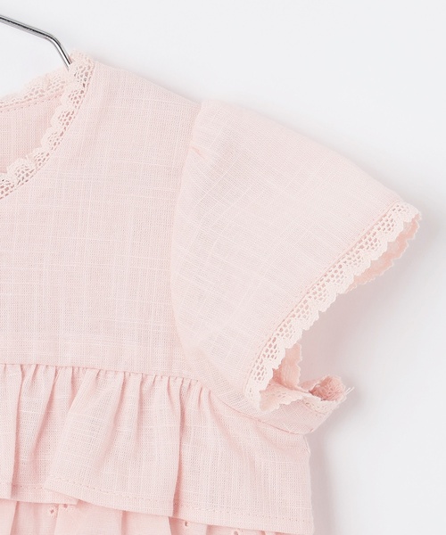 petit main（プティマイン）の「レースフリルトップス（シャツ/ブラウス・キッズ・ネイビー/ライトピンク・130cm/90cm/100cm/110cm/120cm/80ｃｍ）」の10枚目の写真
