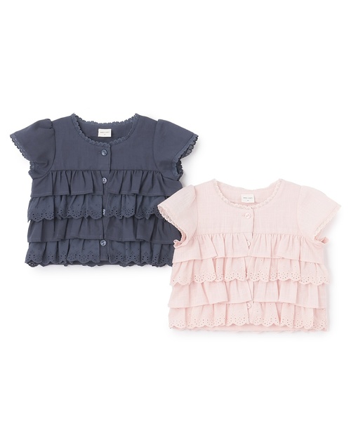 petit main（プティマイン）の「レースフリルトップス（シャツ/ブラウス・キッズ・ネイビー/ライトピンク・130cm/90cm/100cm/110cm/120cm/80ｃｍ）」の7枚目の写真