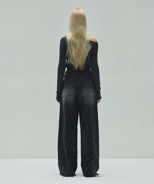 DIAGONAL(ダイアゴナル)の「DAMAGE DENIM PANTS (black)(デニムパンツ・レディース・その他・MEDIUM)」の6枚目の写真