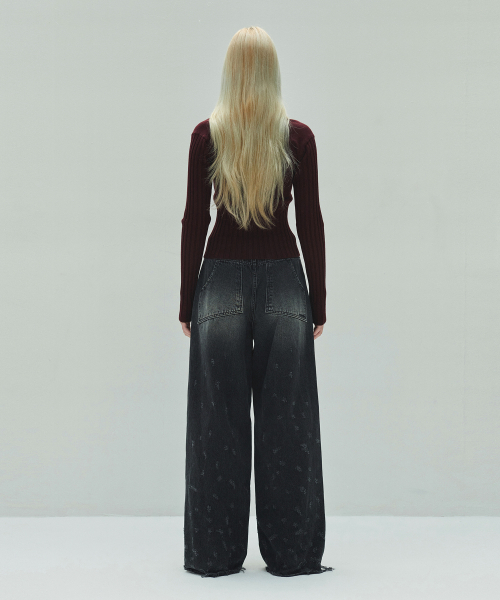 DIAGONAL(ダイアゴナル)の「DAMAGE DENIM PANTS (black)(デニムパンツ・レディース・その他・MEDIUM)」の8枚目の写真
