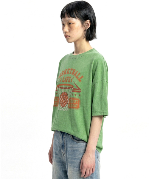 REBRENNER(リブレンナー)の「DTF バスケットボールピグメント半袖Tシャツ グリーン(Tシャツ/カットソー・レディース・その他・MEDIUM/LARGE/X-LARGE/2XL)」の2枚目の写真