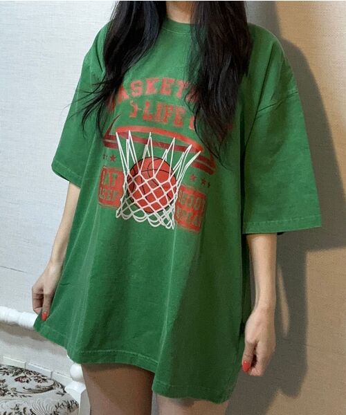 REBRENNER(リブレンナー)の「DTF バスケットボールピグメント半袖Tシャツ グリーン(Tシャツ/カットソー・レディース・その他・MEDIUM/LARGE/X-LARGE/2XL)」の5枚目の写真