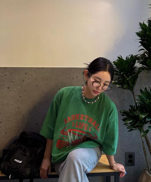 REBRENNER(リブレンナー)の「DTF バスケットボールピグメント半袖Tシャツ グリーン(Tシャツ/カットソー・レディース・その他・MEDIUM/LARGE/X-LARGE/2XL)」の10枚目の写真