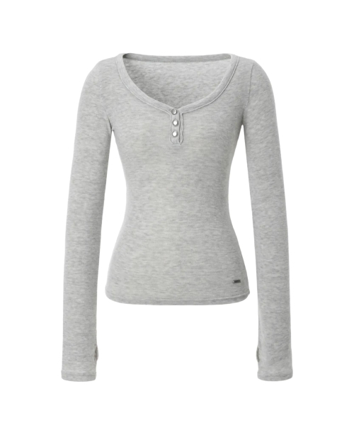 KHAKIPOINT(カーキポイント)の「Steel Button Top (light gray)(Tシャツ/カットソー・レディース・その他・FREE)」の2枚目の写真