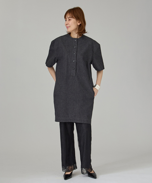 VERMEIL par iena（ヴェルメイユパーイエナ）の「BOWTE バウト Denim Minimum ショートドレス 261090001（ワンピース・レディース・ブラック系その他・SMALL）」の14枚目の写真