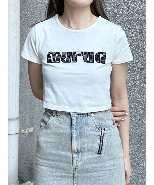 MURUA（ムルーア）の「パターンロゴパッチTシャツ（Tシャツ/カットソー・レディース・ブラック/ブルー/ピンク/ホワイト・FREE）」の8枚目の写真