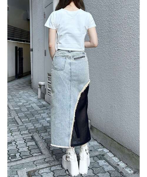 MURUA（ムルーア）の「パターンロゴパッチTシャツ（Tシャツ/カットソー・レディース・ブラック/ブルー/ピンク/ホワイト・FREE）」の11枚目の写真