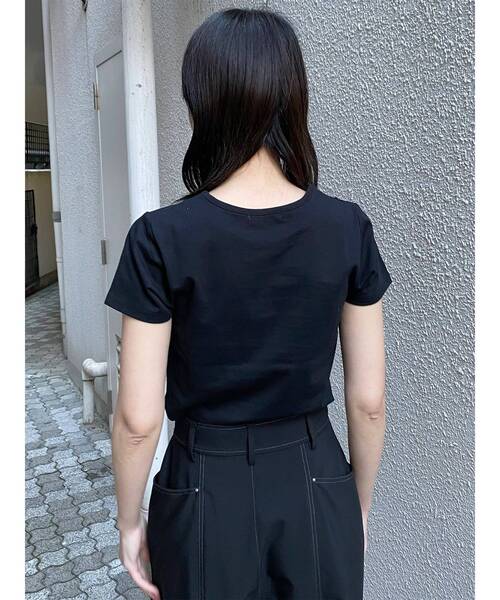 MURUA（ムルーア）の「パターンロゴパッチTシャツ（Tシャツ/カットソー・レディース・ブラック/ブルー/ピンク/ホワイト・FREE）」の16枚目の写真