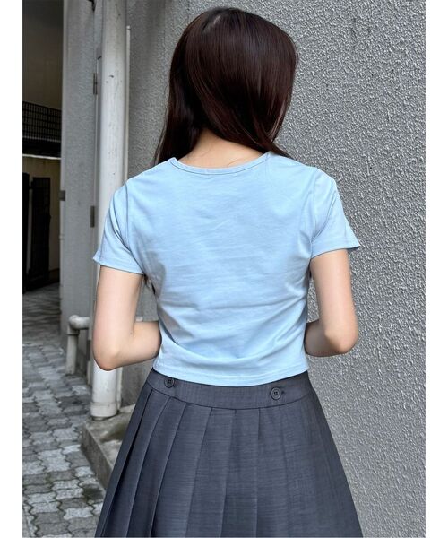 MURUA（ムルーア）の「パターンロゴパッチTシャツ（Tシャツ/カットソー・レディース・ブラック/ブルー/ピンク/ホワイト・FREE）」の21枚目の写真