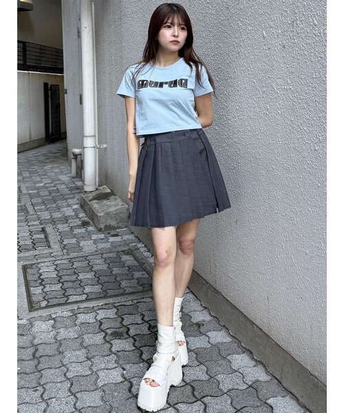 MURUA（ムルーア）の「パターンロゴパッチTシャツ（Tシャツ/カットソー・レディース・ブラック/ブルー/ピンク/ホワイト・FREE）」の22枚目の写真